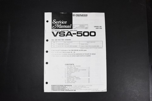 Pioneer vsa 500 - vsa-500, digital