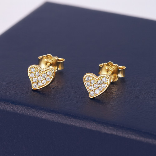 9ct gold stud - earrings, heart