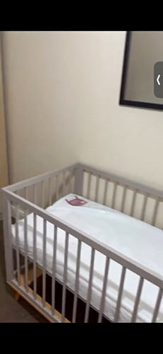 Grey wooden cotbed baby - wooden,