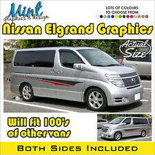 NISSAN ELGRAND MPV Camper Side Stripes Decals Stickers Van Graphics FREE P&P 007
