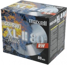 Maxell CD-RW Music XL-II Blank Rewritable Discs 80 Mins 1-4x Speed  Pack 10