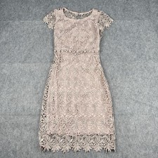 Vintage Rubber Ducky Productions Womens Small Rose Gold Floral Lace Dress Formal