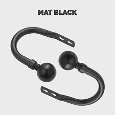 2 X Metal Curtain Hold Backs Black Chrome Brushed Silver Wall Tie Backs Holder