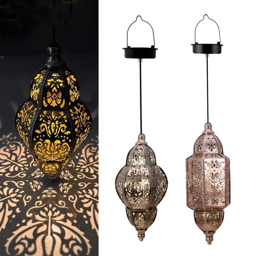 Moroccan solar hanging lantern - moroccan,