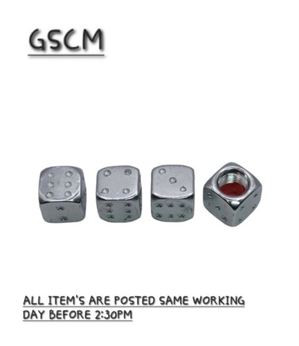 Tyre valve dust caps - dice, car