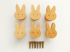 Kids Door Knobs set 6, drawer, dresser, cupboard, cabinets, nursery with screws