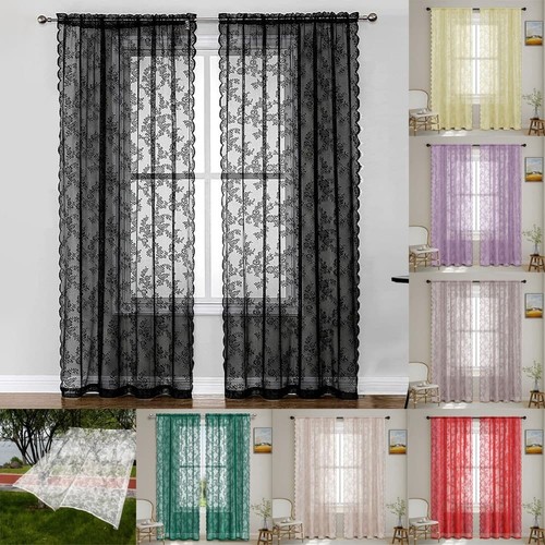 Floral lace window net - lace,