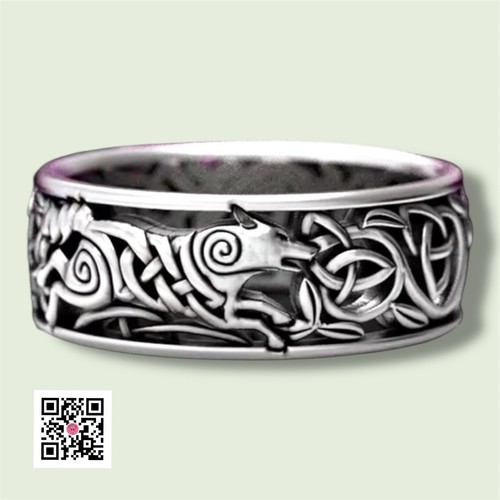 Celtic wolf band 925 - celtic,