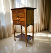 Antique Mahogany Small Chest Of Drawers Bedside Table Plant Stand Music Cabinet