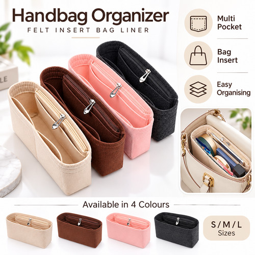 Felt handbag organizer insert - felt,