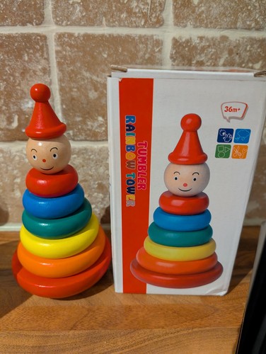 Wooden rainbow tumberler - rainbow,