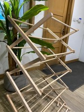 classic folding wooden clothes horse natural 