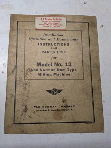 Van norman milling - van,