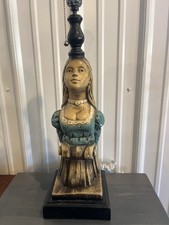 RARE VINTAGE ALFCO MAIDEN FIGUREHEAD SHIP MAST SCULPTURE LAMP FREE SHIPPING