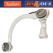 Bath Waste Overflow - Pop Up Plug Twist Knob & U Bend Trap - Chrome & White