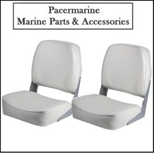 Pair White Folding Boat 28oz Marine Vinyl Fishing Cruising Boat Helm Speed Boat