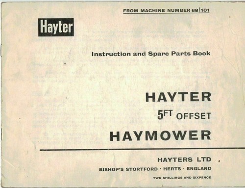 Hayter offset haymower - 5',