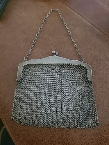 Antique silver mesh flapper - silver,