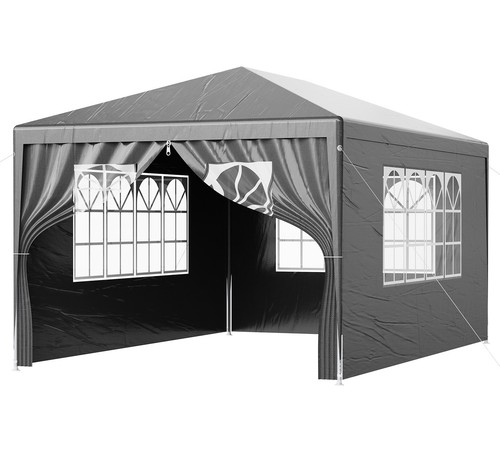4x3m white grey gazebo - 4x3m, white/grey