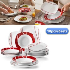 18pc White Porcelain