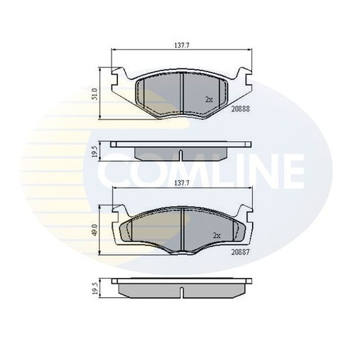 Comline front brake - comline, pad