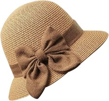 Straw Cloche Hat Summer Bowler