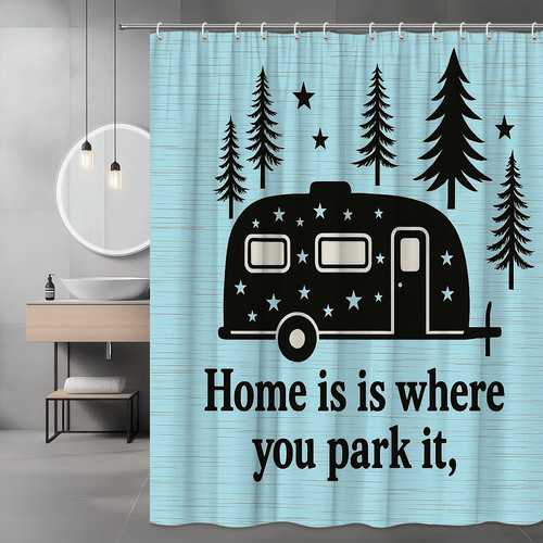 Camping shower curtain with - shower,