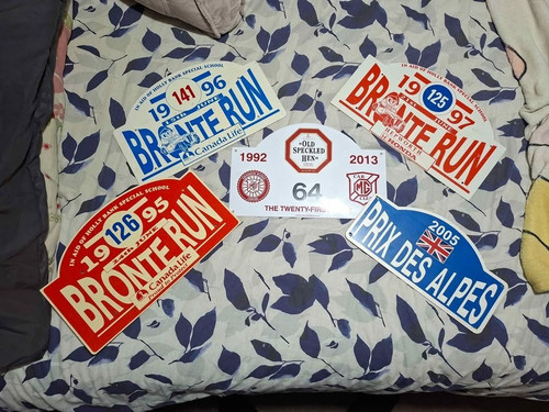 Vintage car rally - signs,