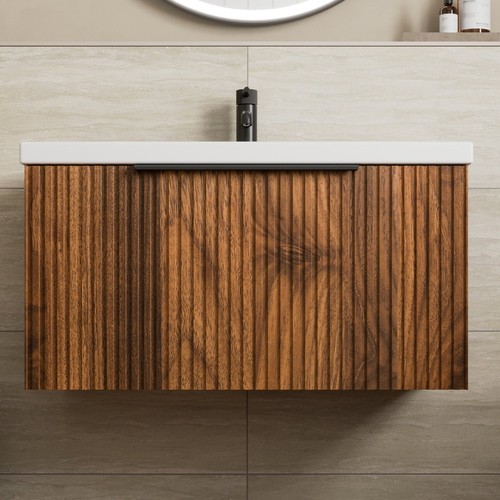 Fluted 800mm bathroom vanity - bathroom,