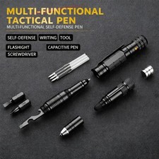 10 In 1 Multi Function Tactical Pen Emergency Flashlight Screwdriver Safety
