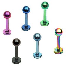 Labret Lip bar Titanium Anodized Helix Stud Tragus upper ear Monroe Cartilage 