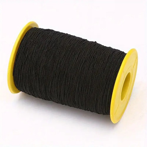 Black round elastic cord - round,
