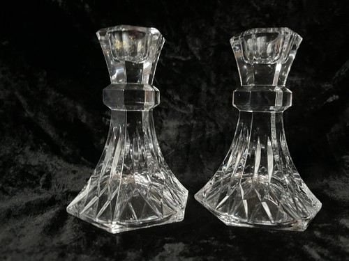 Pair stuart crystal cut glass - stuart,