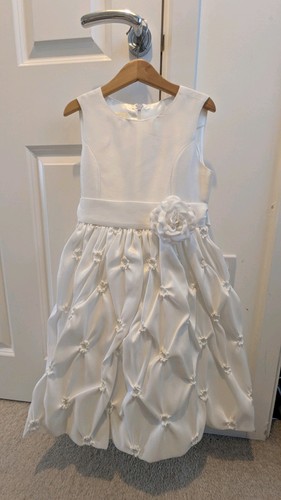 Girls white dress - girls, flower