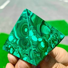 133G Natural peacock transparent hand carved pyramid crystal cluster mineral