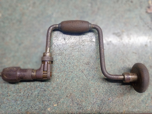 Vintage wood carpenter brace - wood,
