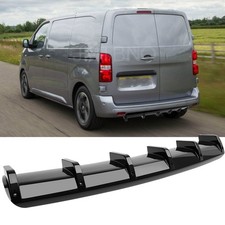 For Vauxhall Opel Vivaro Glossy Black Rear Bumper Diffuser Spoiler Splitter Fins