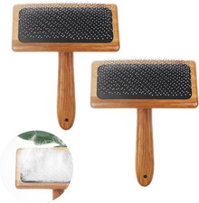 Bamyli 2PCS Bamboo Wood Air Cushion Needle Comb, Wool Carders, Hand Carders for 