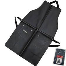 Leather Welders Welding Blacksmiths Glaziers Black Apron Bib 2 Pockets CT5946