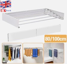 80/100CM Wall Mounted Airer Towel Drying Rack Extendable Folding Clothes Dryer 