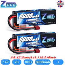 2x Zeee 2S Lipo Battery T Plug