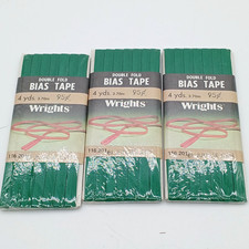 VTG Wrights Double Fold Bias Tape Jungle Green 4 yds each pk - 3 pack