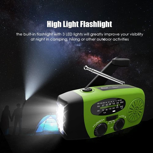 Emergency radio crank - crank, solar
