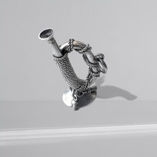 Victorian silver bugle charm