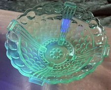 Green Uranium Glass Bowl Art