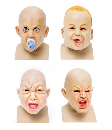 Adult baby rubber mask - baby,