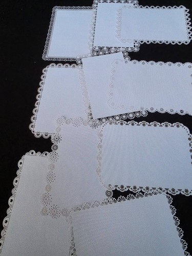 White mat rectangular doily - mat,