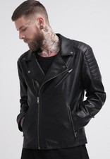 New Mens Leather Jacket real lambskin coat biker motorcycle racer cafe Slim M730