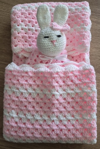 Hand crocheted pink - hand, white