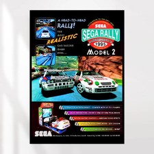 SEGA RALLY ARCADE POSTER Retro Video Game Advert Advertising Art A4 A3 A2 A1 XL